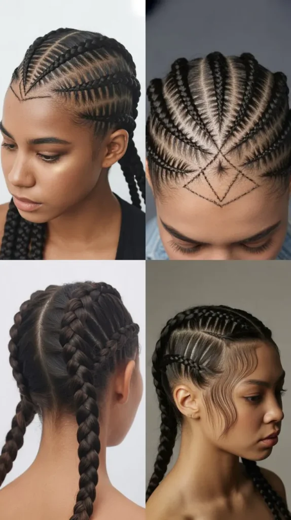 Side Part Zigzag Braid