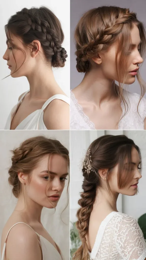 Side Part Halo Braid