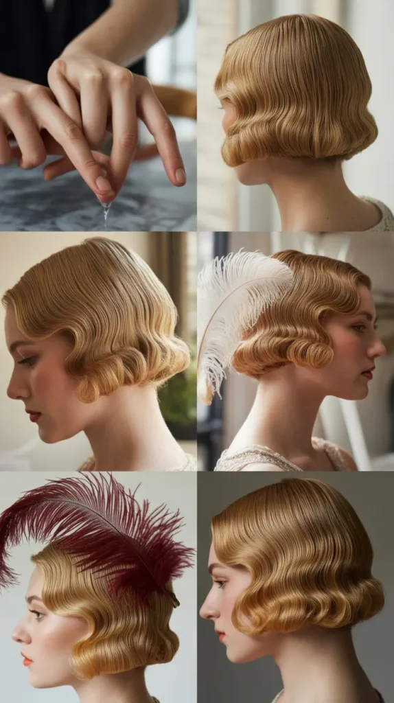 Finger Waves with Ostrich Feather