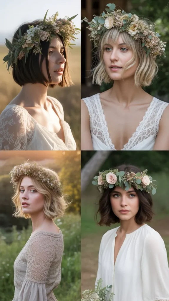 Bob with Floral Crown