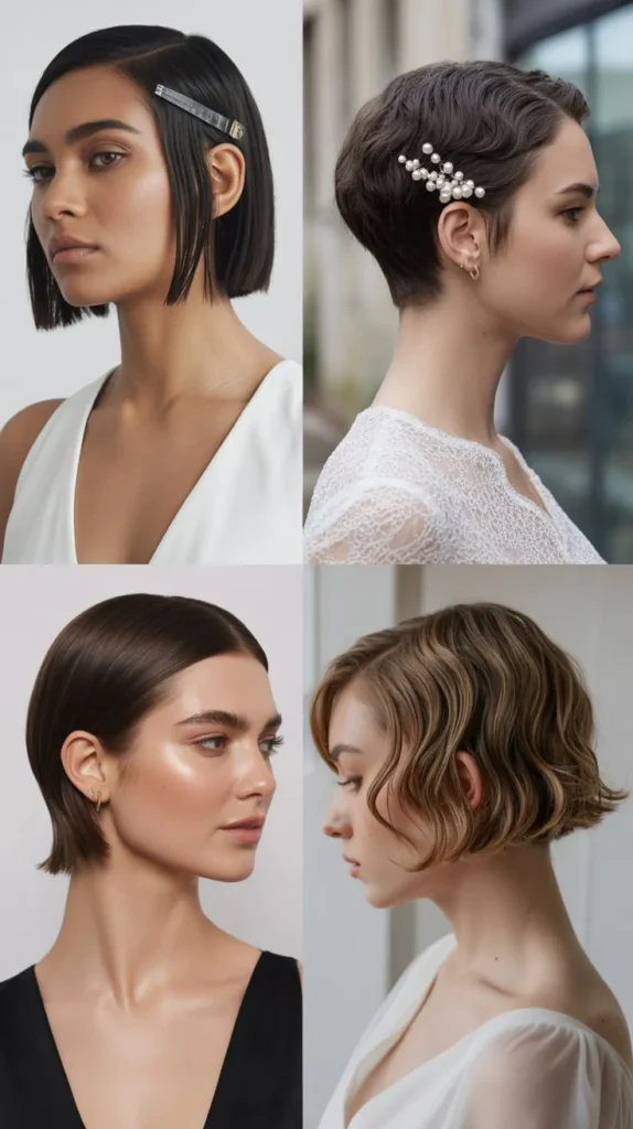 Minimalist Short Bridal Hairstyle