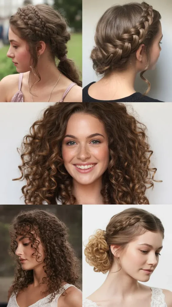 Braided Crown with Curls