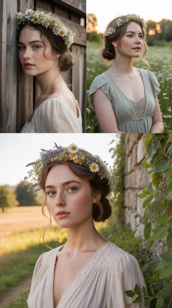 The Loose Bun with Wildflower Tiara