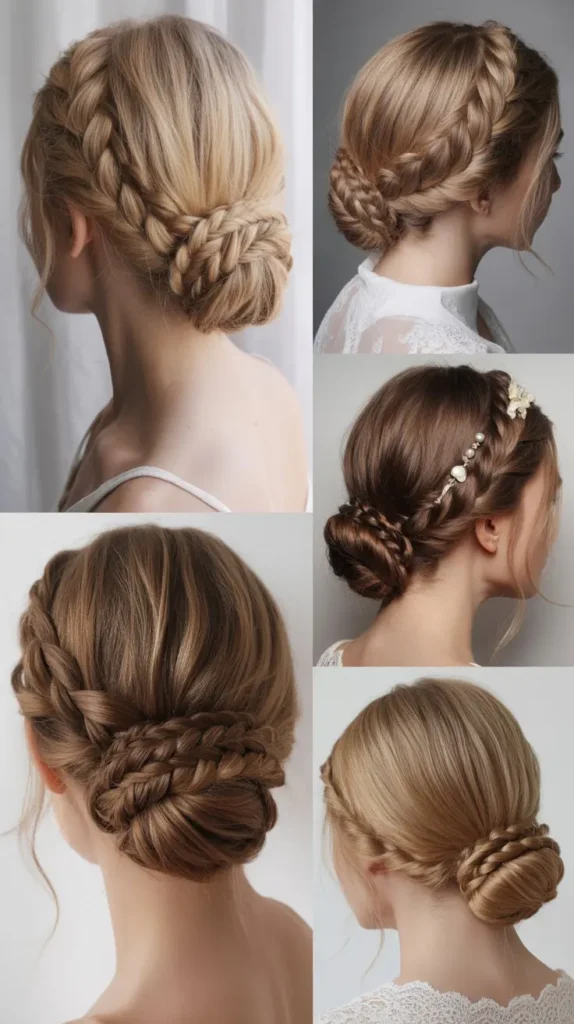 Side Part Braided Bun