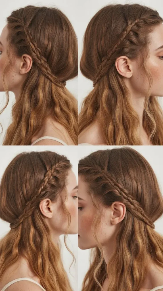  Side Part Accent Braid