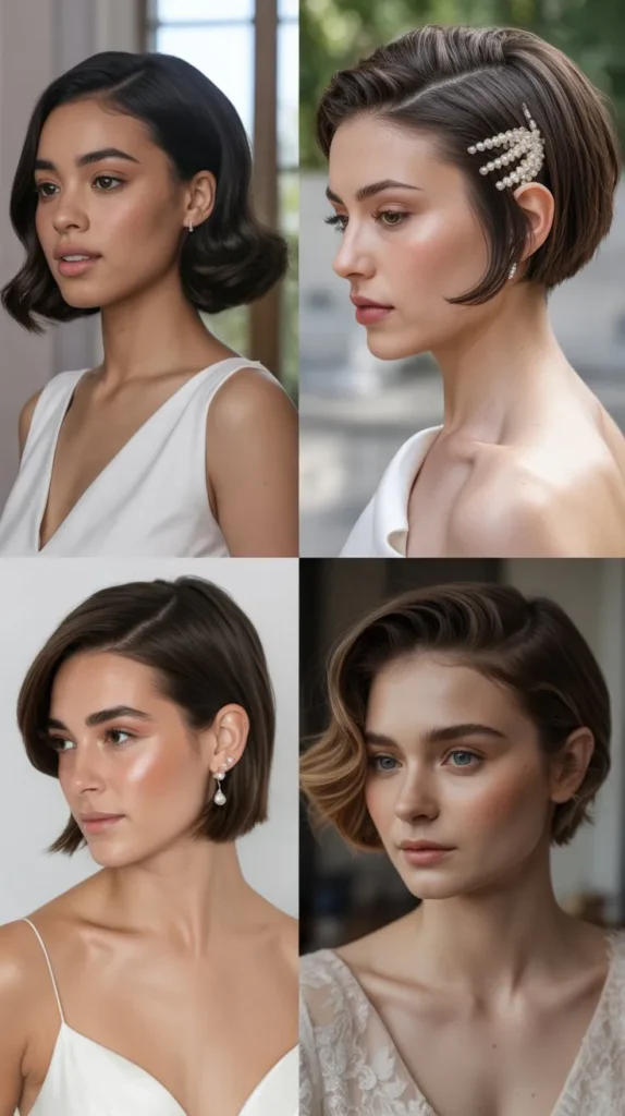 Sleek Side-Part Short Hair