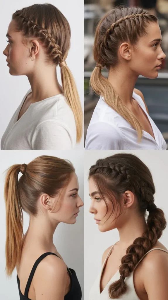  Side Part Braided Ponytail