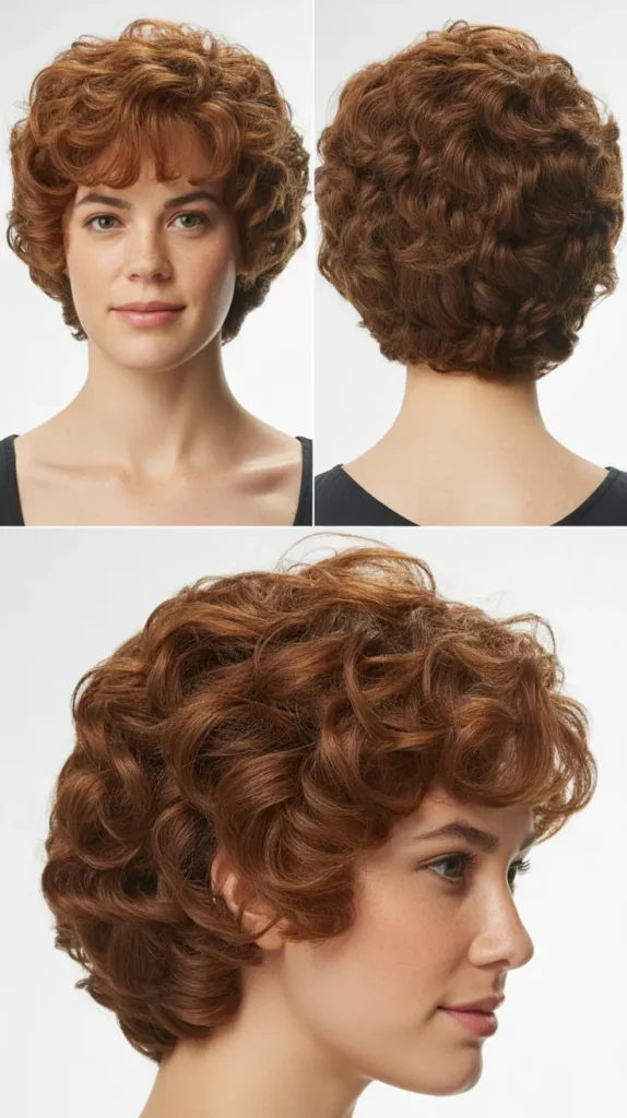 Curly Layered Wedge for Thick Hair