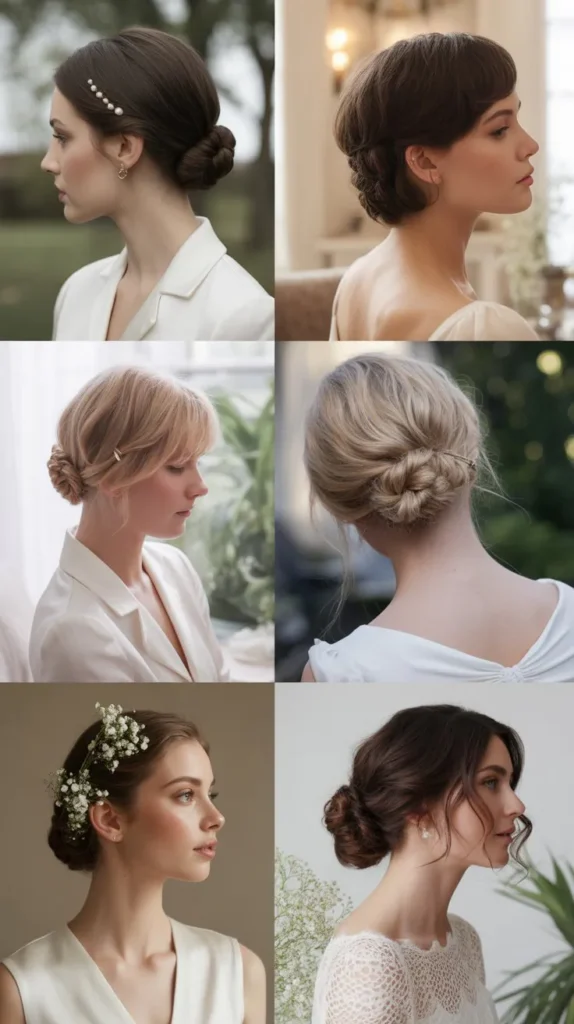 Short Hair Low Mini Bun