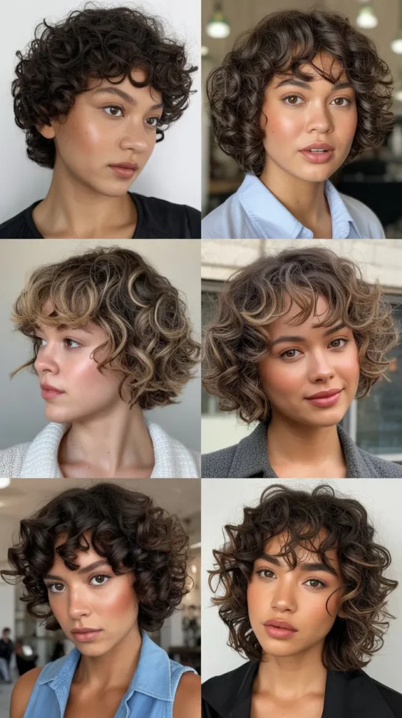 Curly Wedge with Face-Framing Layers
