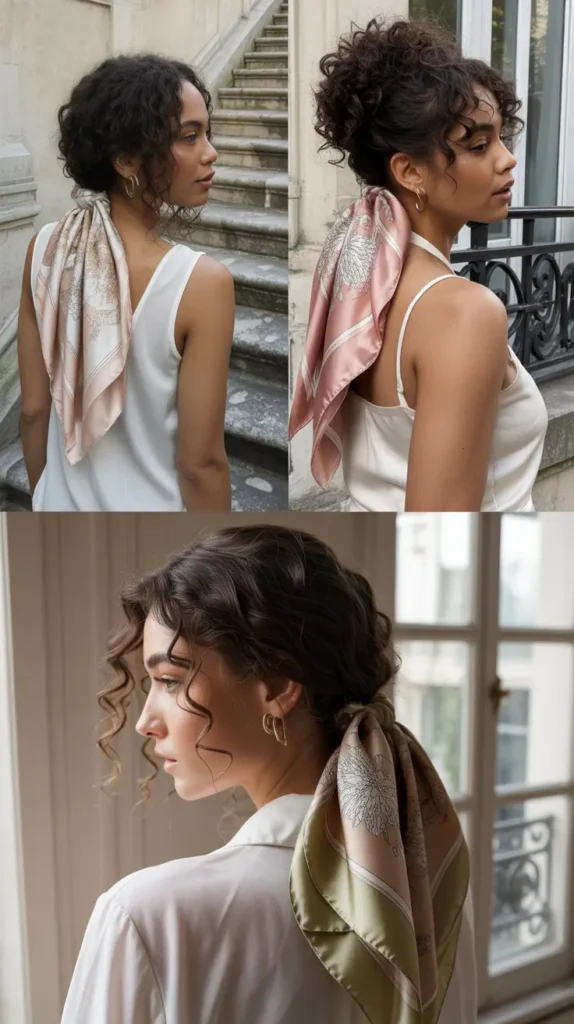 The Half-Up with Silk Scarf