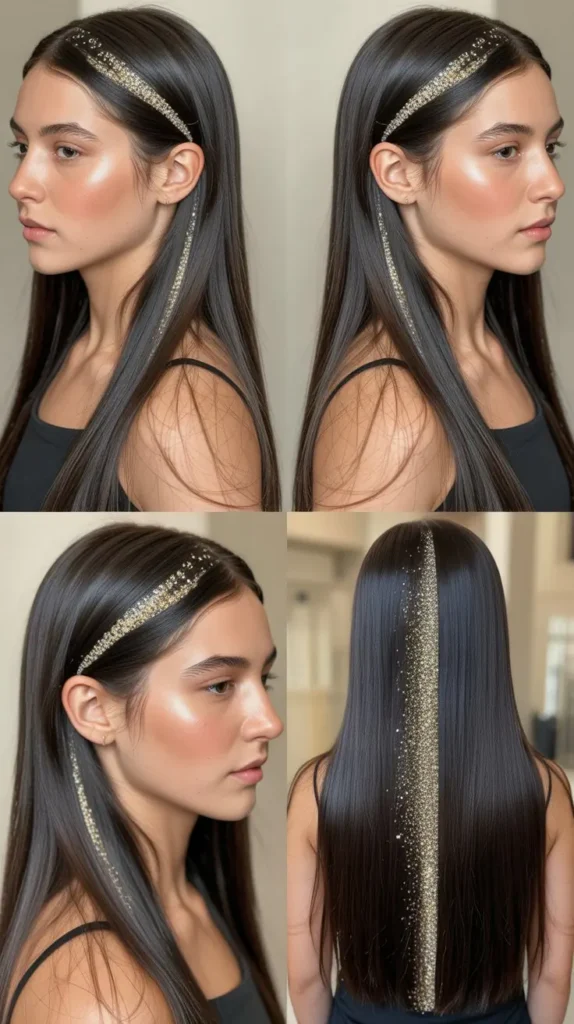  Long Straight with Glitter Part