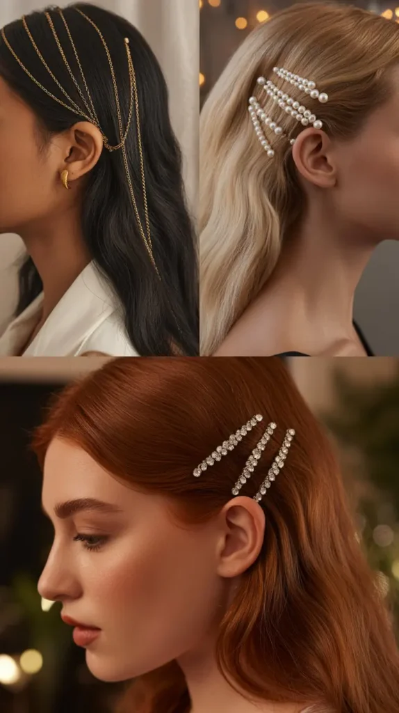 Sleek Straight Hair with Hair Jewelry