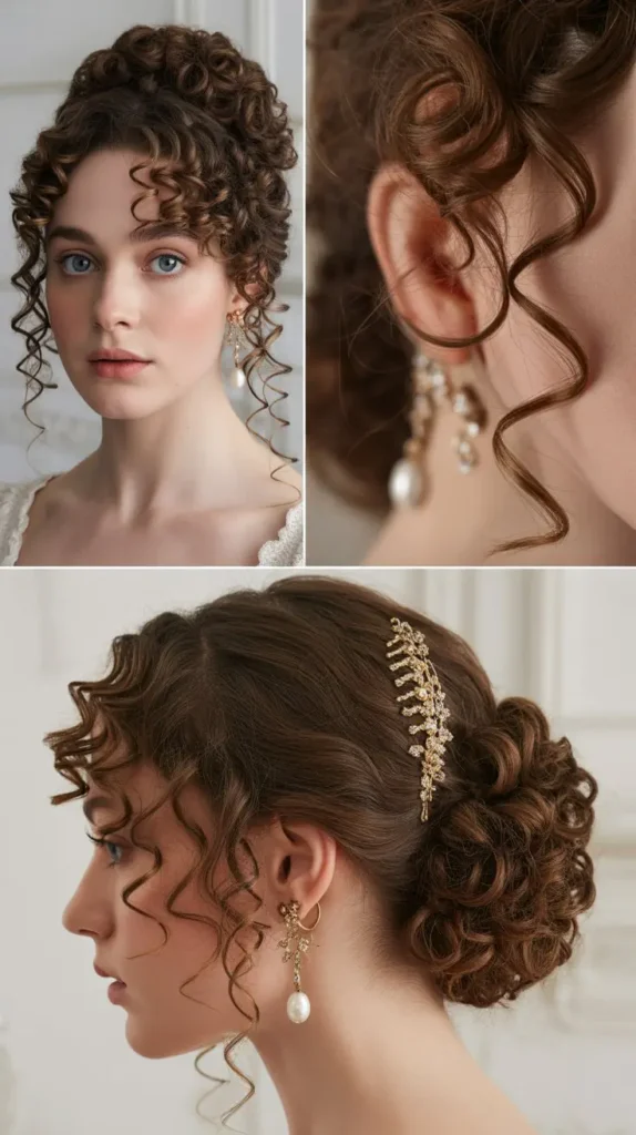 Classic Ringlet Curls with Face-Framing Tendrils