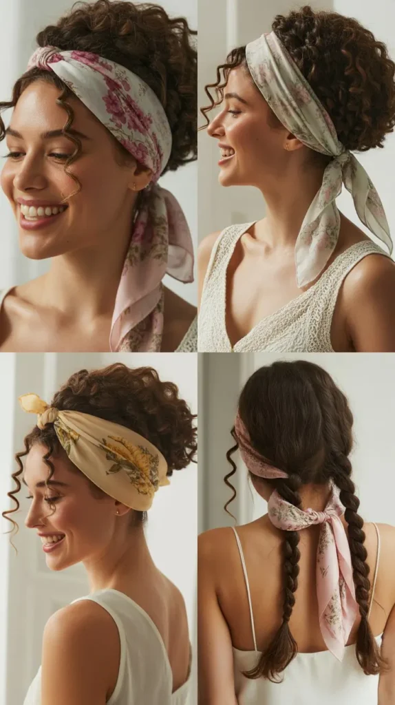 Romantic Hair Scarf Style