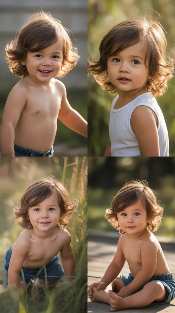 Toddler Boy Long Hair with Light Waves