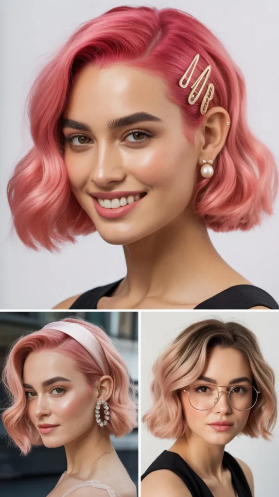 Full Glam Pink Bob with Accessories