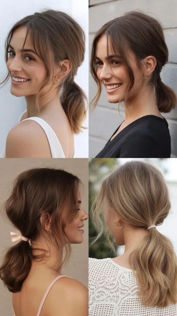 Romantic Low Ponytail on a Lob