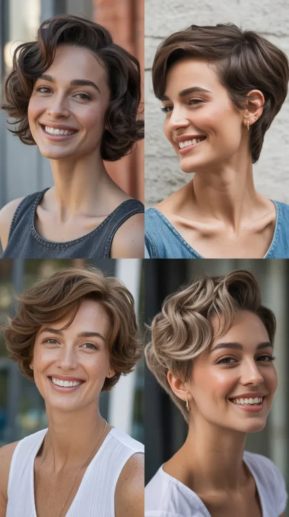 Curled Ends Short Hair