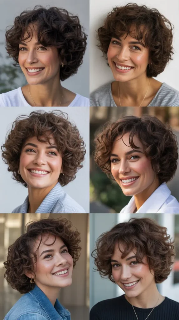 Curly Wedge with Loose Front Layers