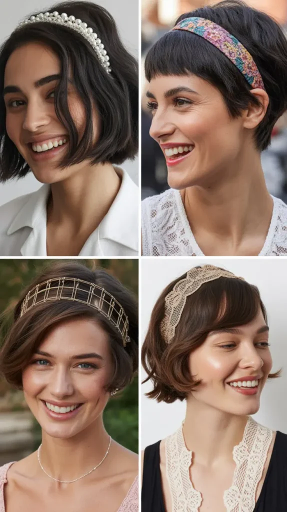 Short Hair with Decorative Headband