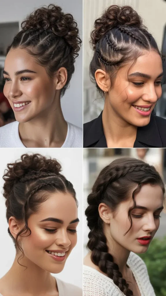 Curly Updo With Side Braid