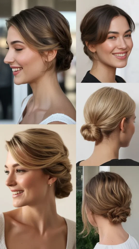 Low Twisted Updo for Short Hair