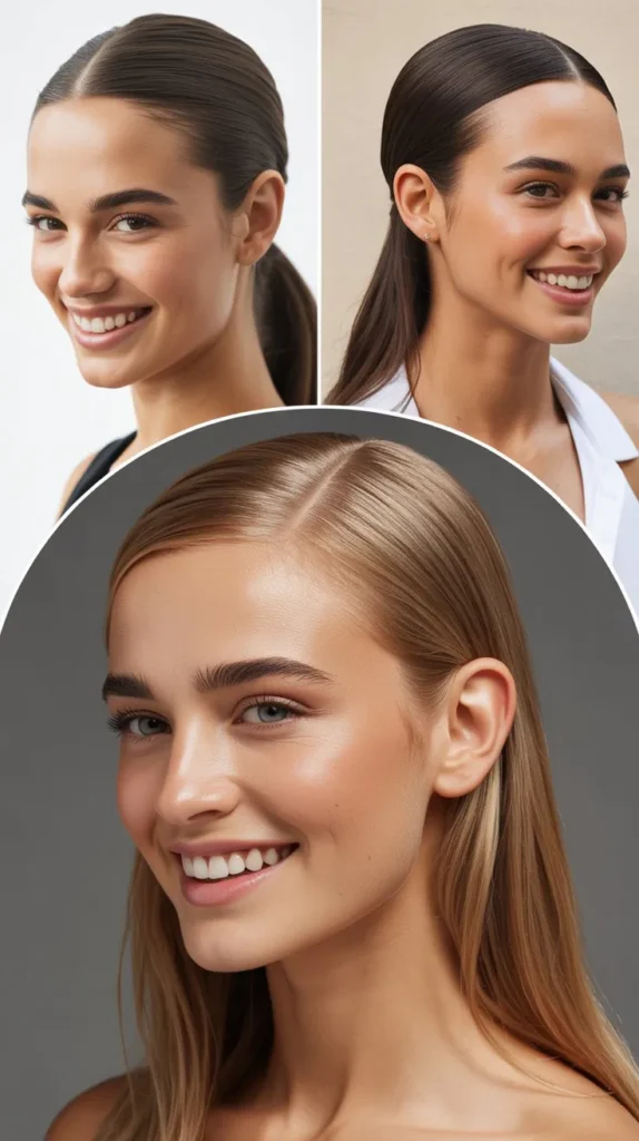 Slicked Back Straight Hair