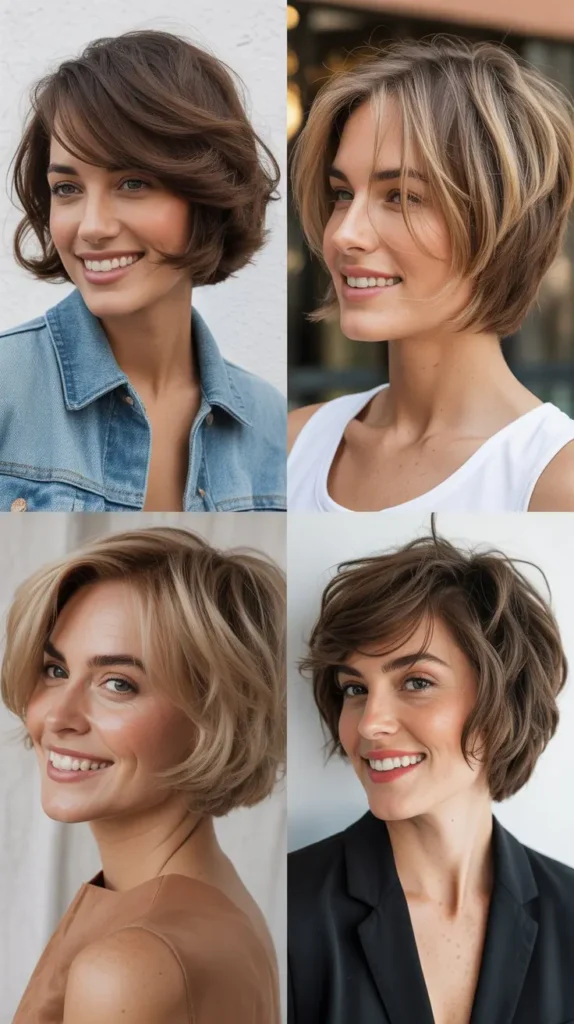 Short Textured Stacked Bob