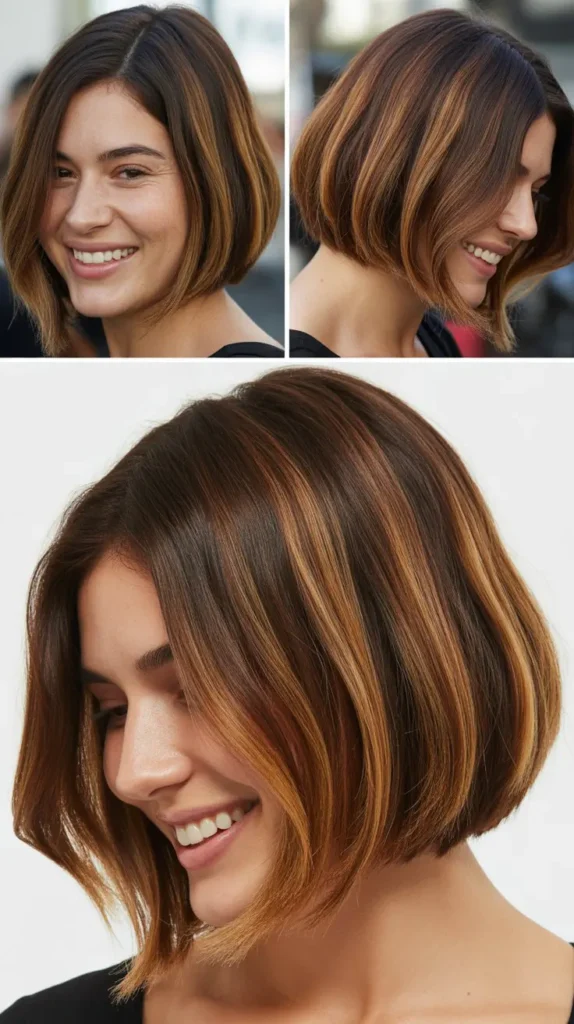 Brown Bob with Caramel Ombre