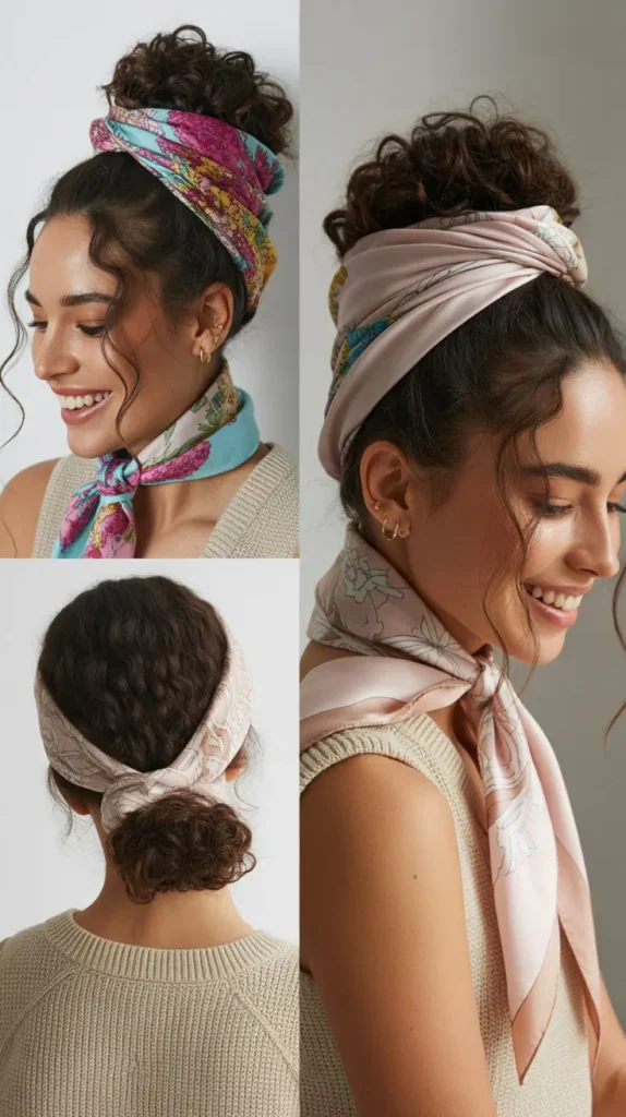  Wrapped Silk Scarf Updo