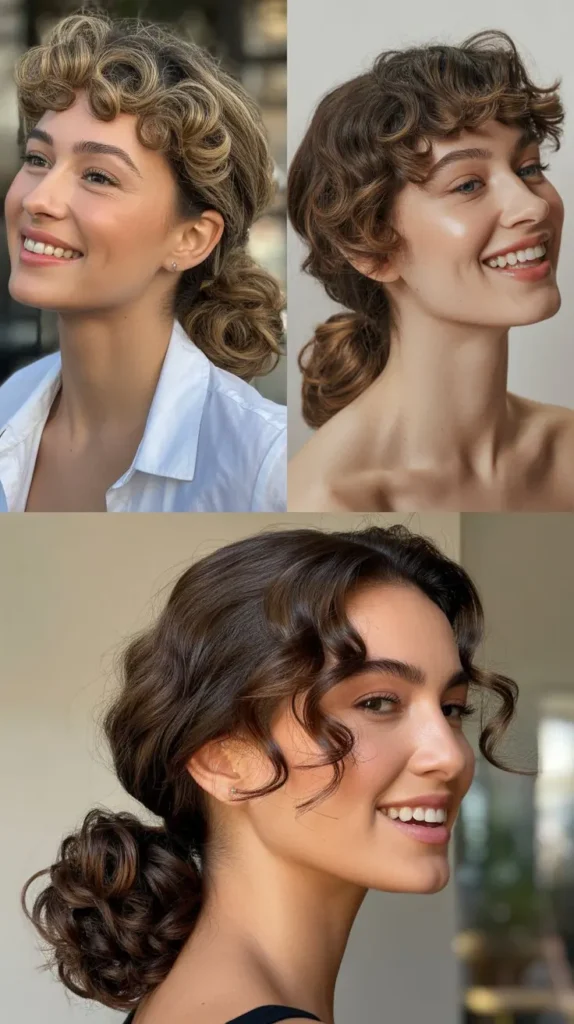 Curled Low Ponytail with Volume