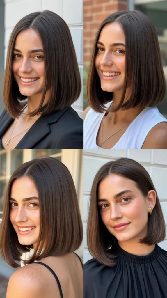 Sleek Middle Part Lob