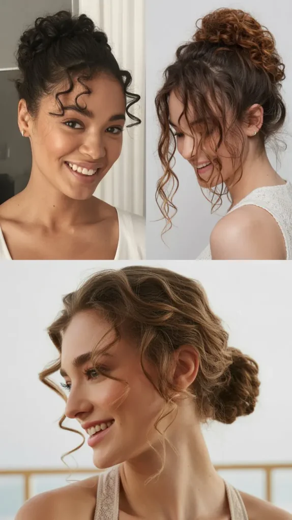  Bun with Curly Tendrils