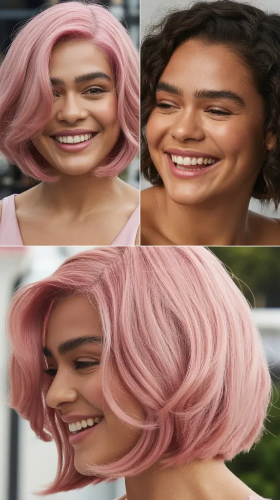 Dusty Pink Bob Wig
