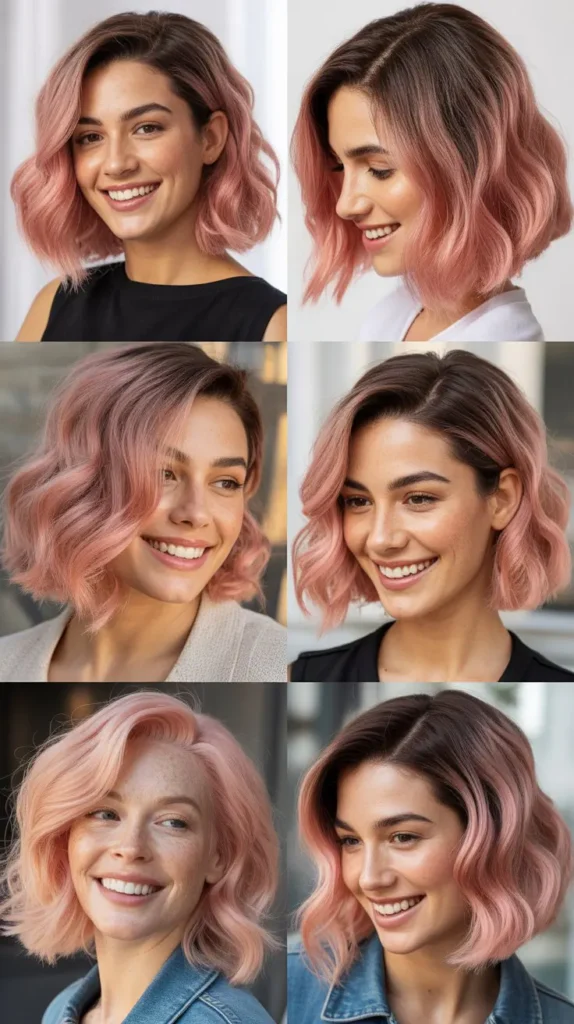 Pink Ombre Bob Wig