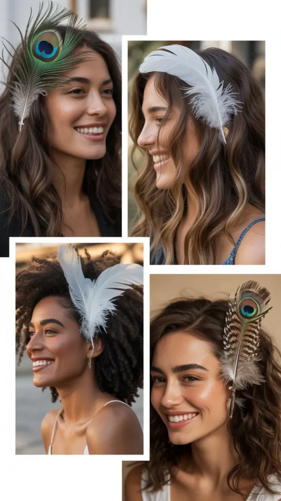 Feather Accessory Hairstyle