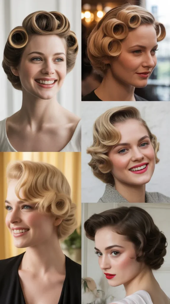 Vintage Roll Updo for Short Hair