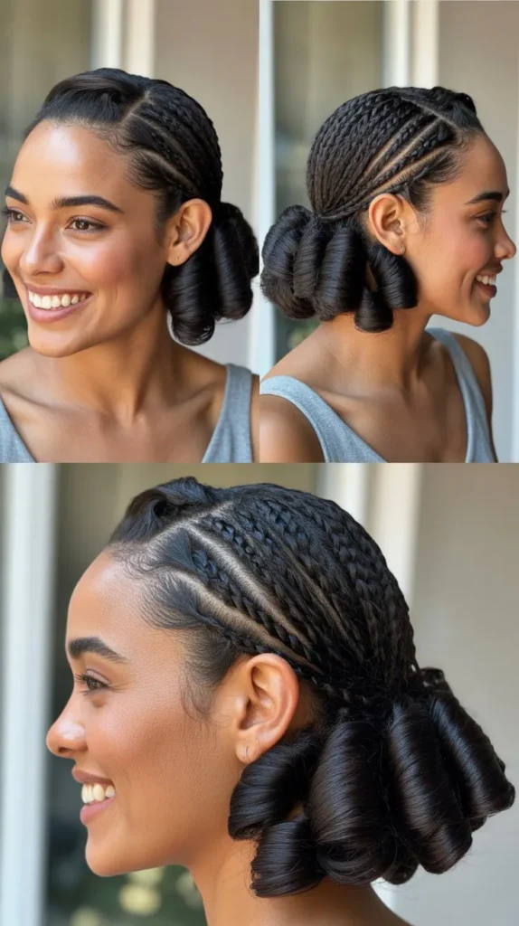 Twisted Side Updo with Curl Clusters