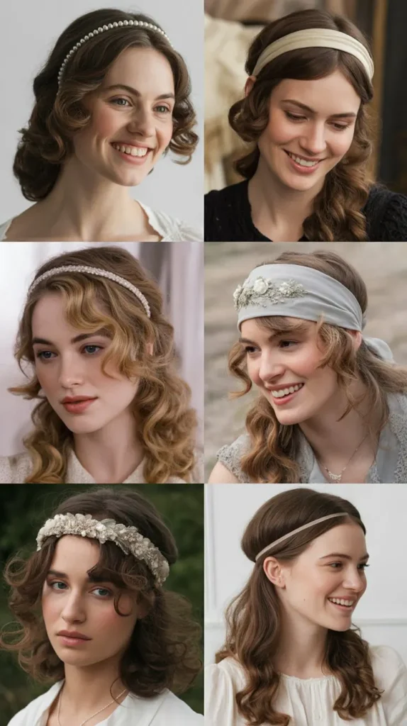 Loose Regency Waves with a Headband