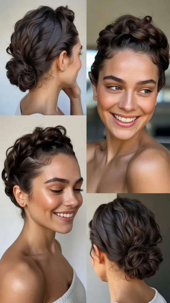 Textured Twisted Bun for Short Hair