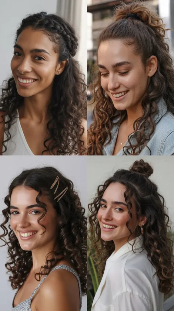 Half-Up Half-Down Curly Style