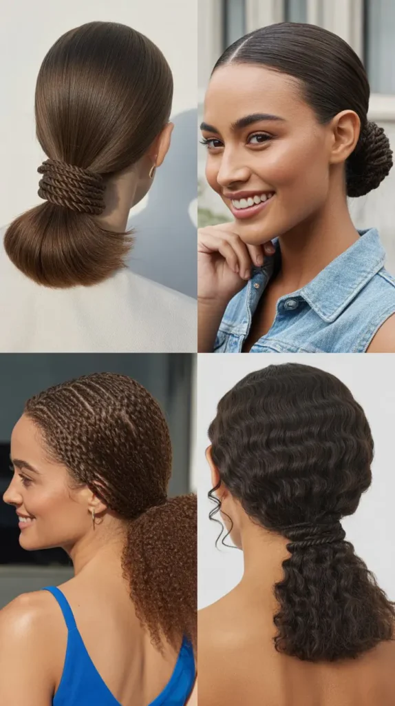  Sleek Low Ponytail with Twist