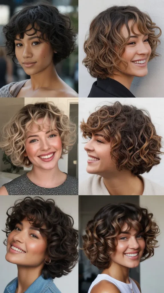 Tousled Curly Stacked Bob