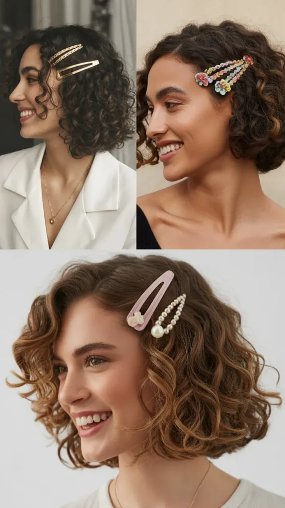 Curly Lob Style with Clips