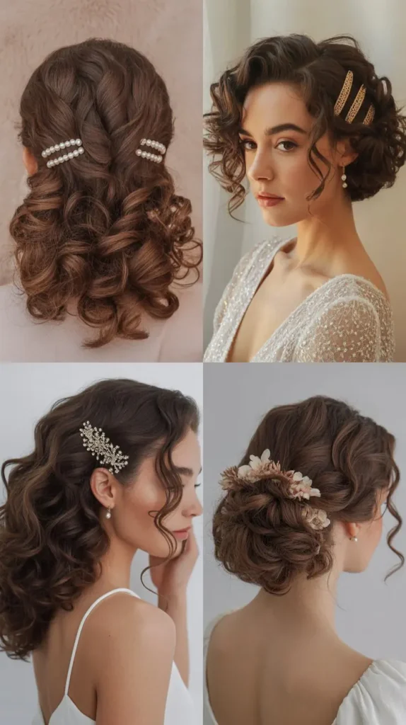 Curly Pinned Back Waves