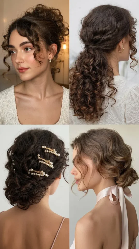 Half-Up Curly Crown