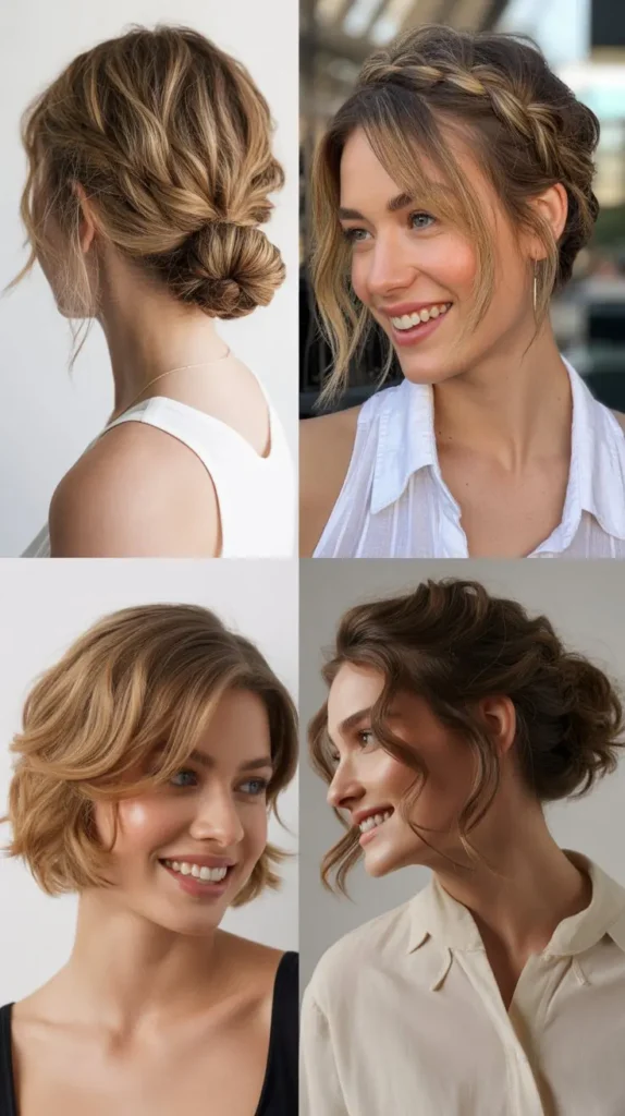Messy Romantic Updo for Short Hair