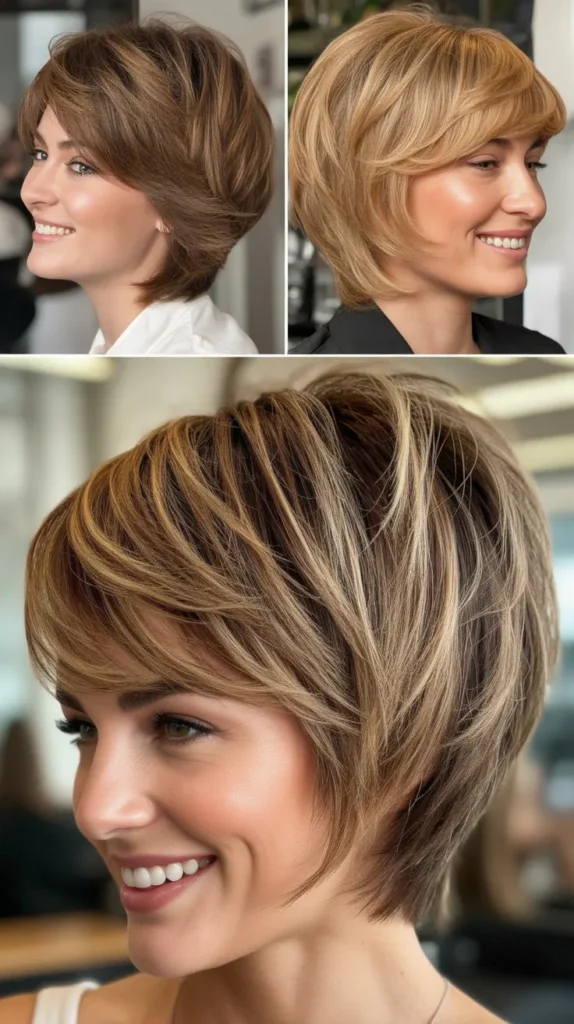 Voluminous Layered Stacked Bob Wedge