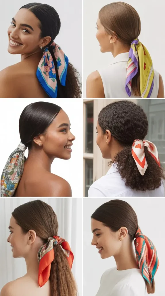 The Scarf-Wrapped Ponytail